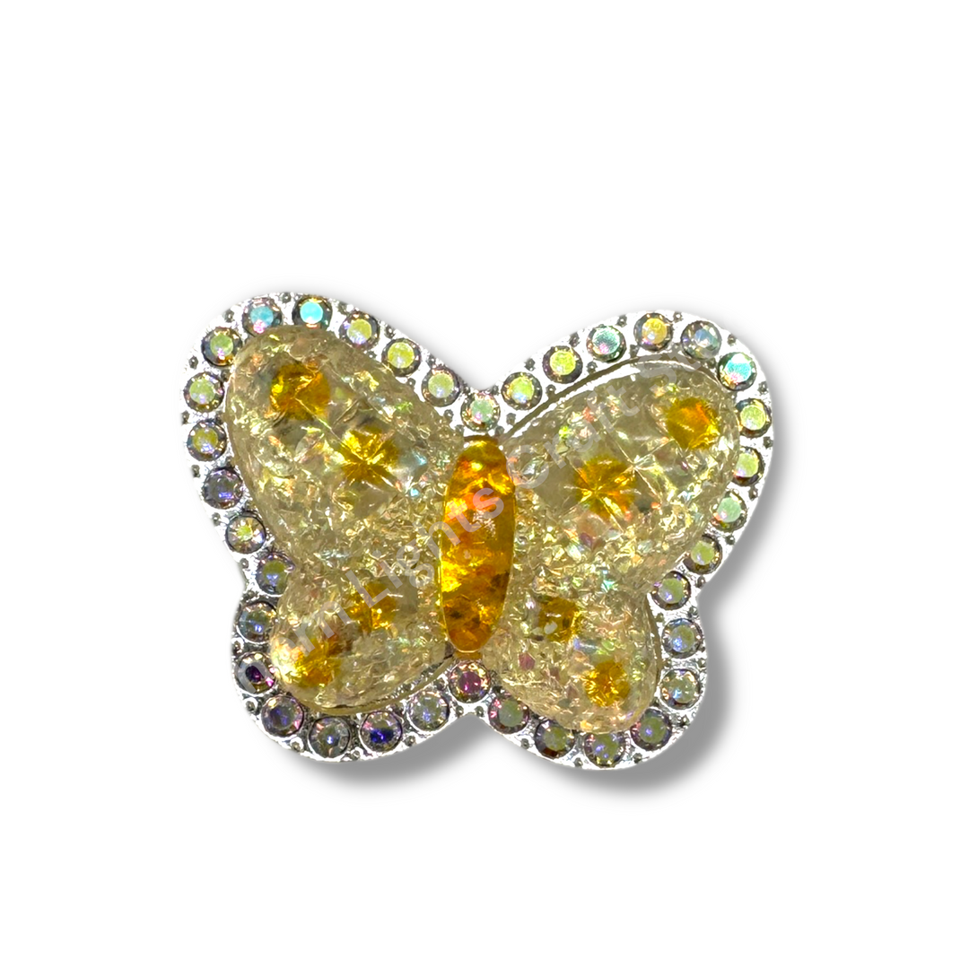 Metal Alloy Jelly Glitter Butterfly - 1pc.