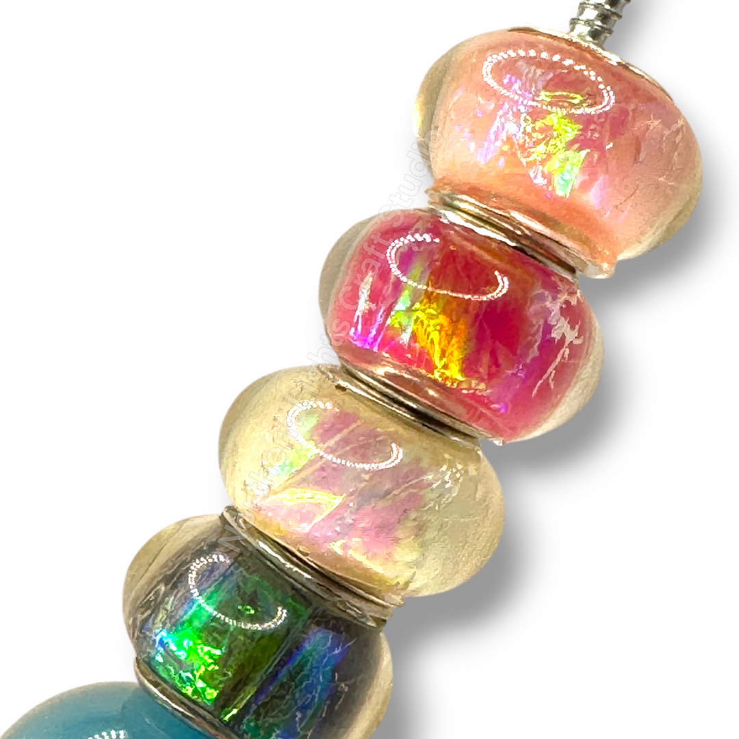 Irridescent Acrylic 14mm Large Hole Acrylic Spacer Beads - 25pc. Mix