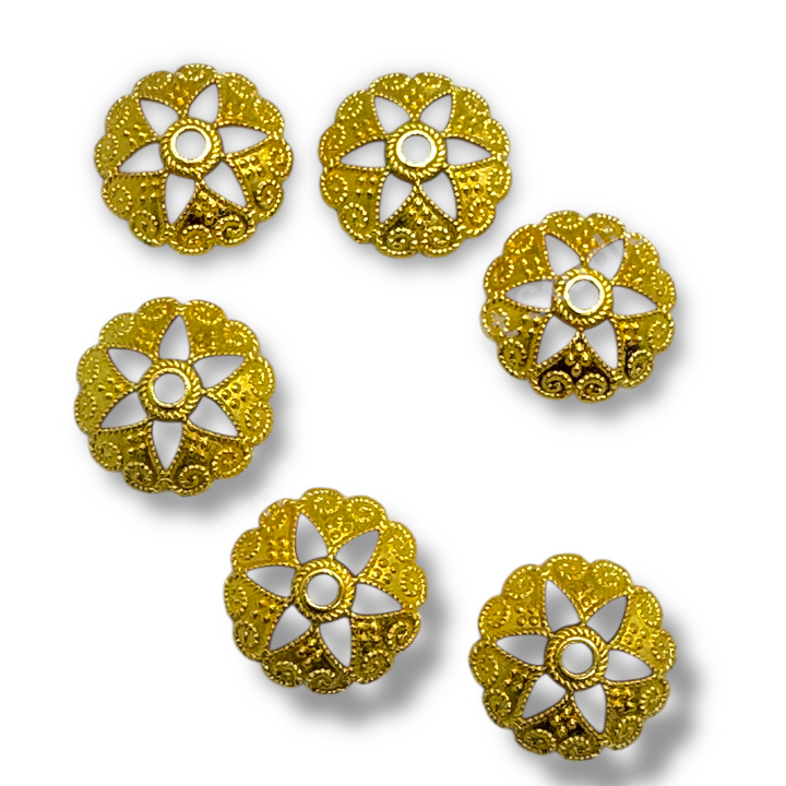 Metal Heart Lattice 16mm Bead Cap  - 20pc.