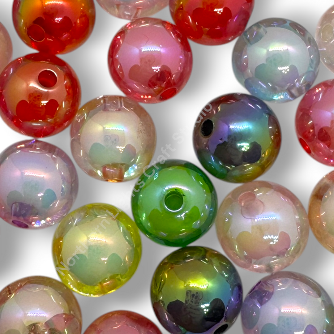 Double Layer UV 16mm Acrylic Premium Beads -20pc. Mix
