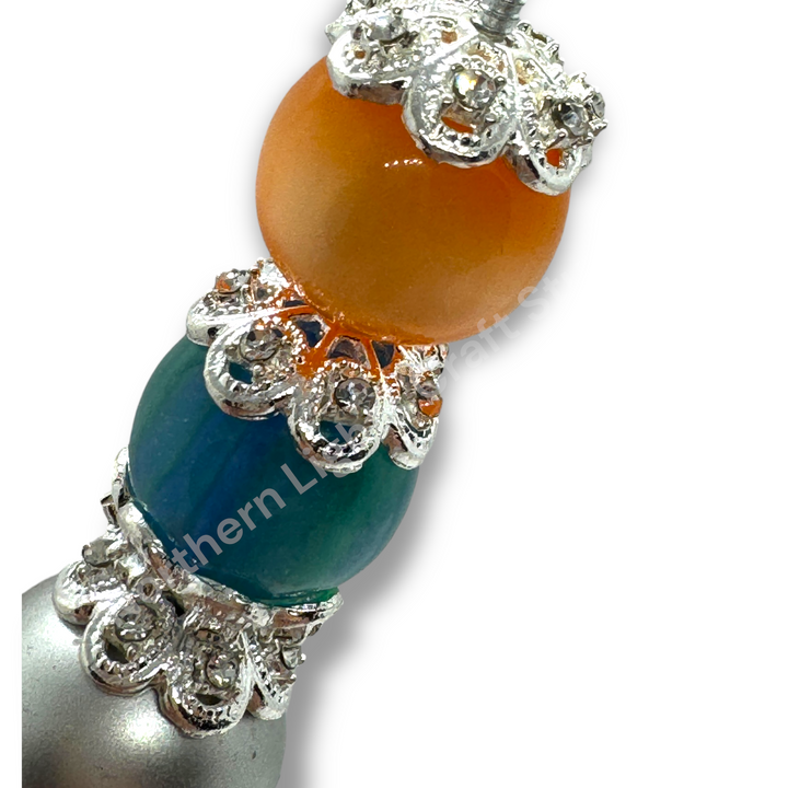 Silver Luxury Metal Flower Rhinestone Silver 16mm Bead Cap  - 10pc.