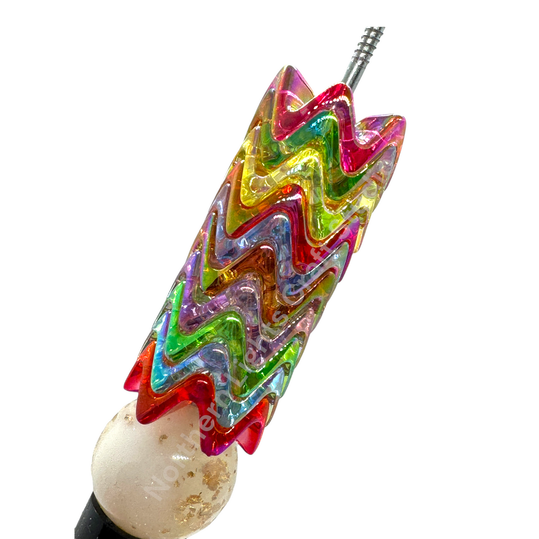 UV Clear Colorful  Premium 16mm Acrylic Zig Zag Spacer Mix - 50 pcs.