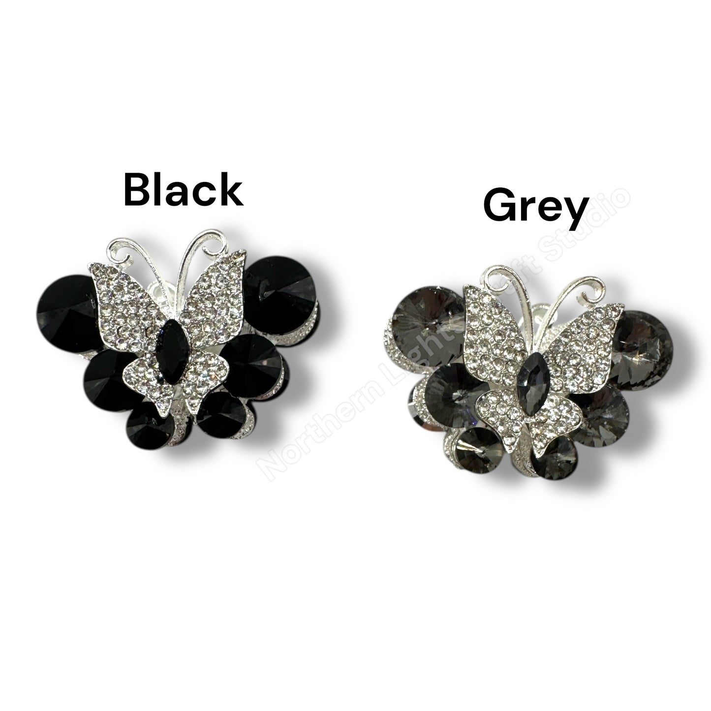 Metal Alloy Large Crystal Butterfly Bead -1pc.