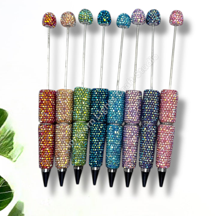 Shiny AB Colorful Rhinestone Beadable Pens - 1pc.