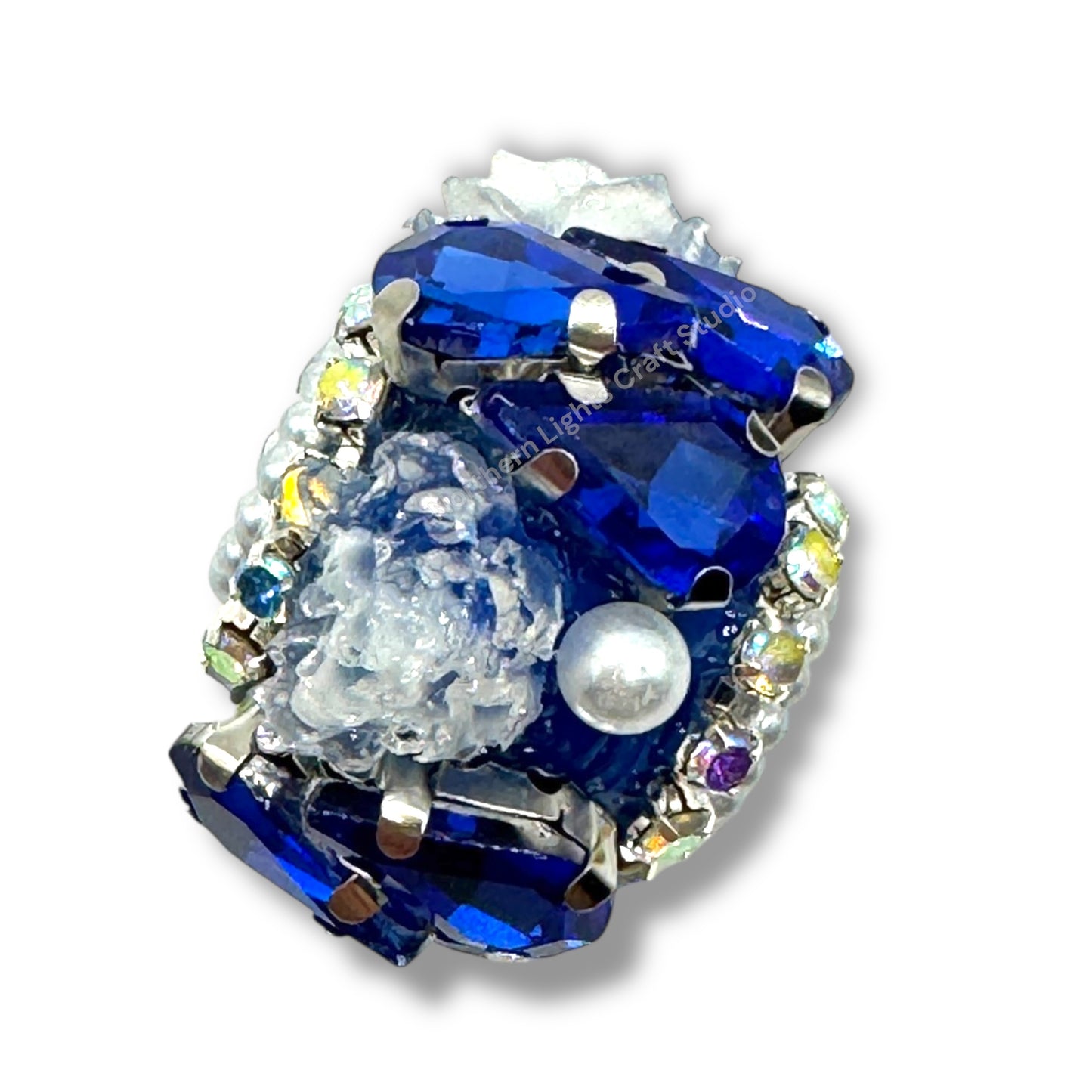 Teardrop Crystal and Flower Fancy Indian Beads - 1pc.