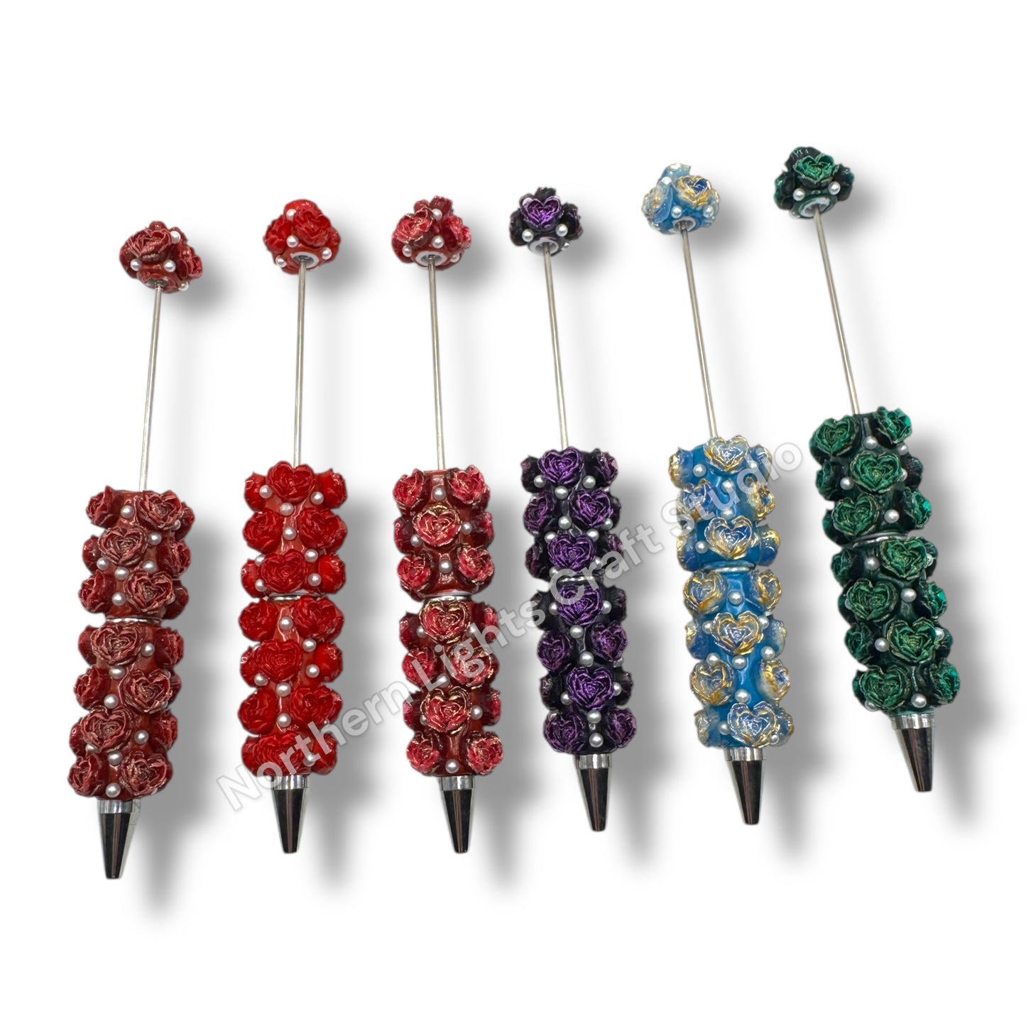 Soft Heart Shape Flower Beadable Pen