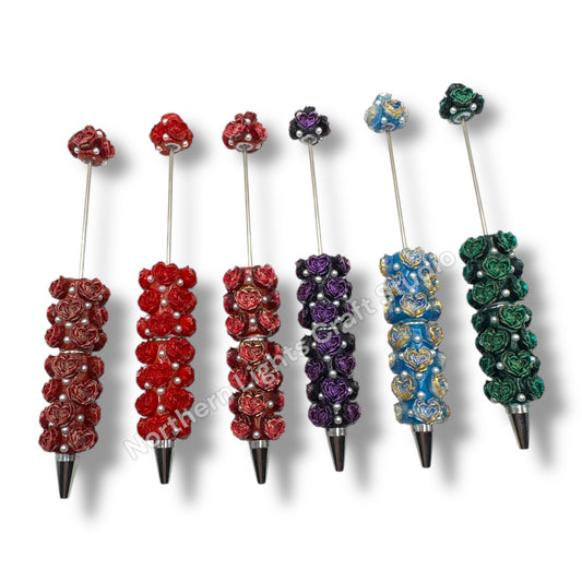 Soft Heart Shape Flower Beadable Pen