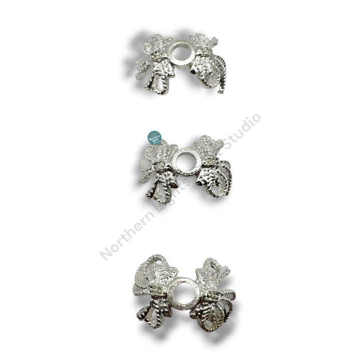 Metal Bow Star 16mm Bead Cap -10pc.
