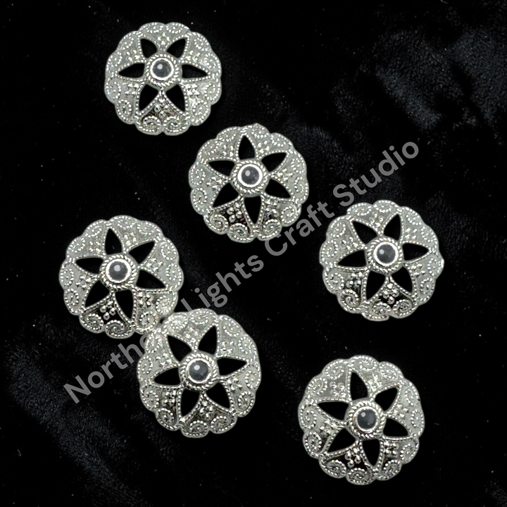 Metal Heart Lattice 16mm Bead Cap  - 20pc.