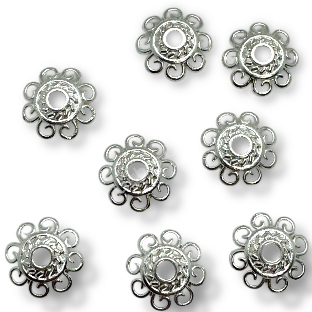 Metal Flower Lattice 12mm Bead Cap  - 20pc.