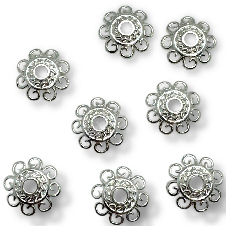 Metal Flower Lattice 12mm Bead Cap  - 20pc.