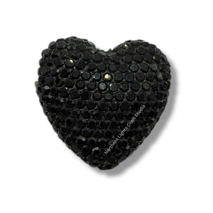 Large 30mm Rhinestone Heart Beads, Pave Heart Crystal Beads, Clay Pave Rhinestone Hearts, Crystal Hearts, Bling Hearts