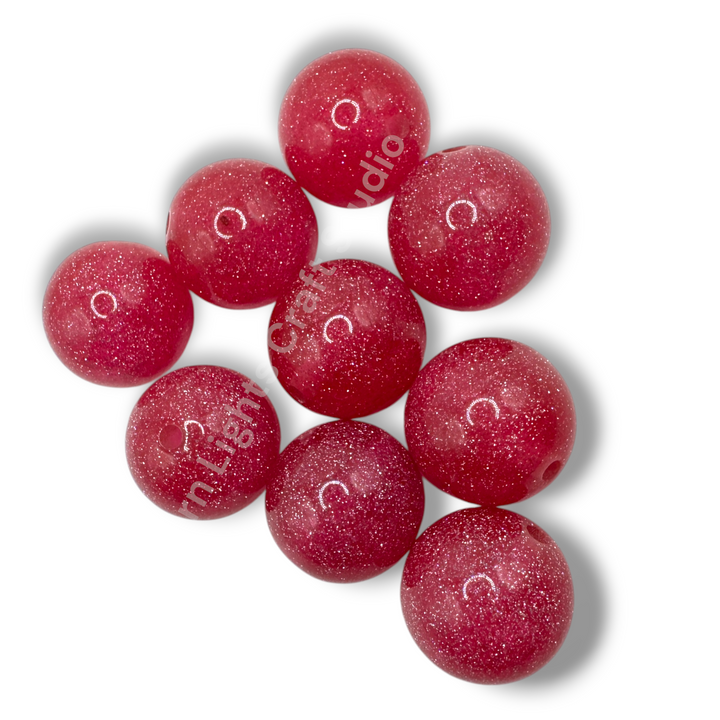 Glitter Dust 20mm Resin Bead Mix or Single Colors - 10 Pcs.