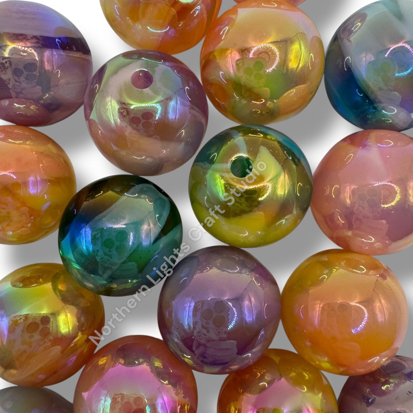 16mm UV Color Marble Beads - 20pcs.