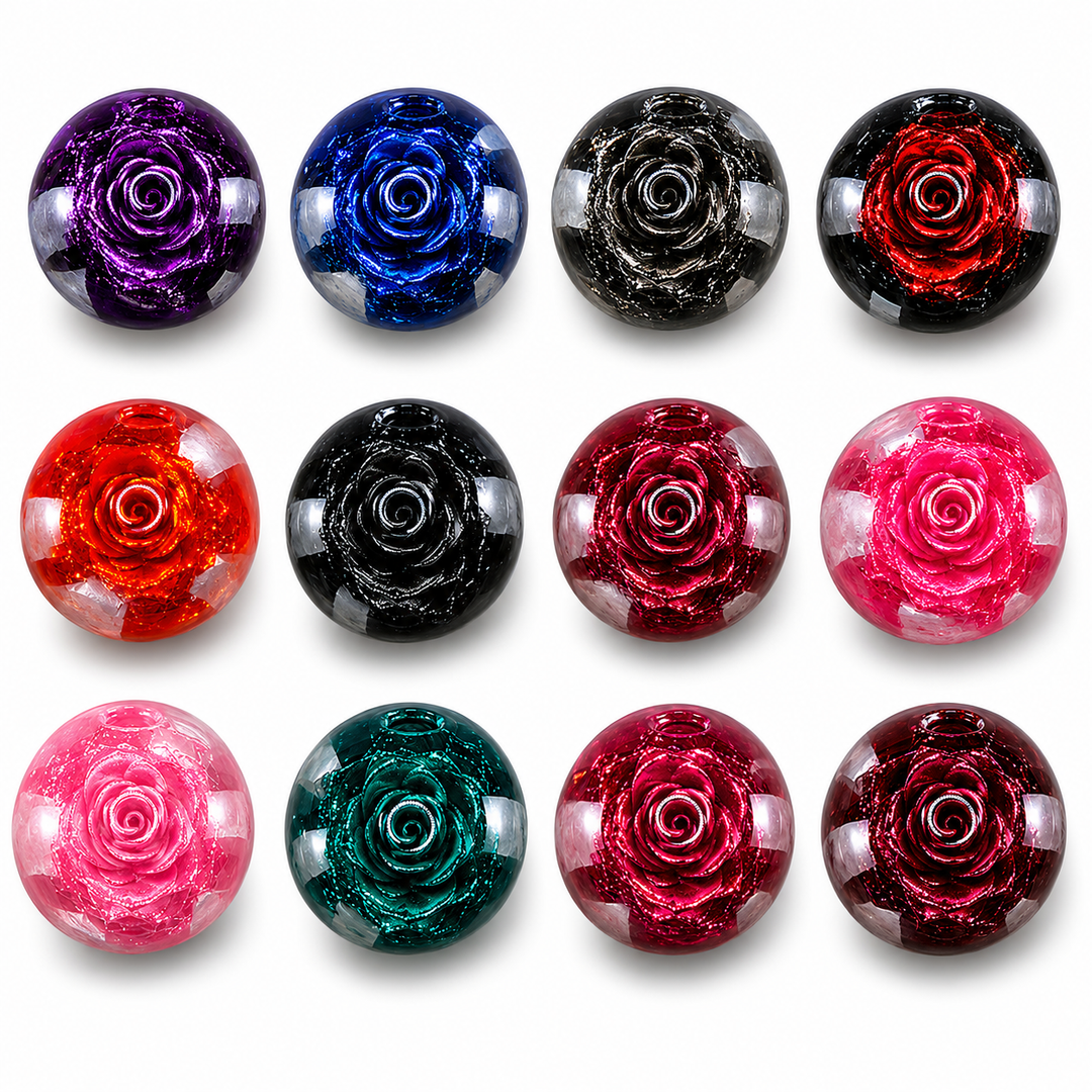 Glitter Rose Luxury Resin 16mm Beads - 20pc. - Choose Color
