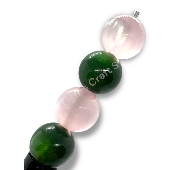 Emerald City Blush Duet Cat Eye 16mm Acrylic Bead Mix - 20 pc.