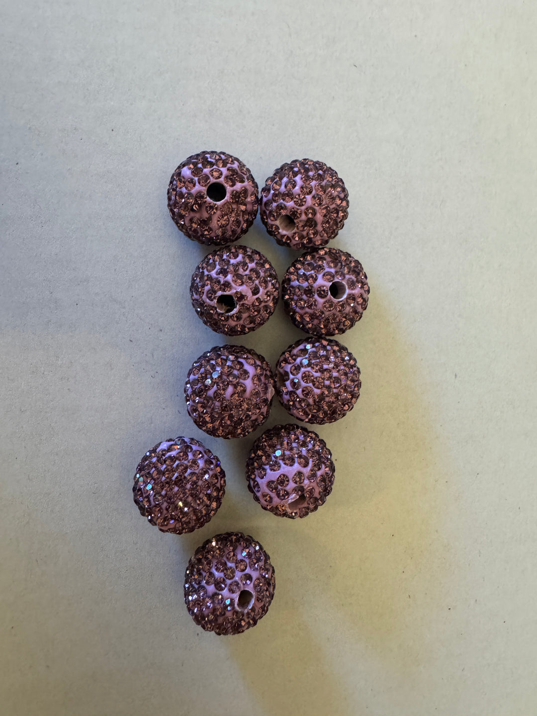 Berry Rhinestone Clay Base Beads-16mm - 10pc.