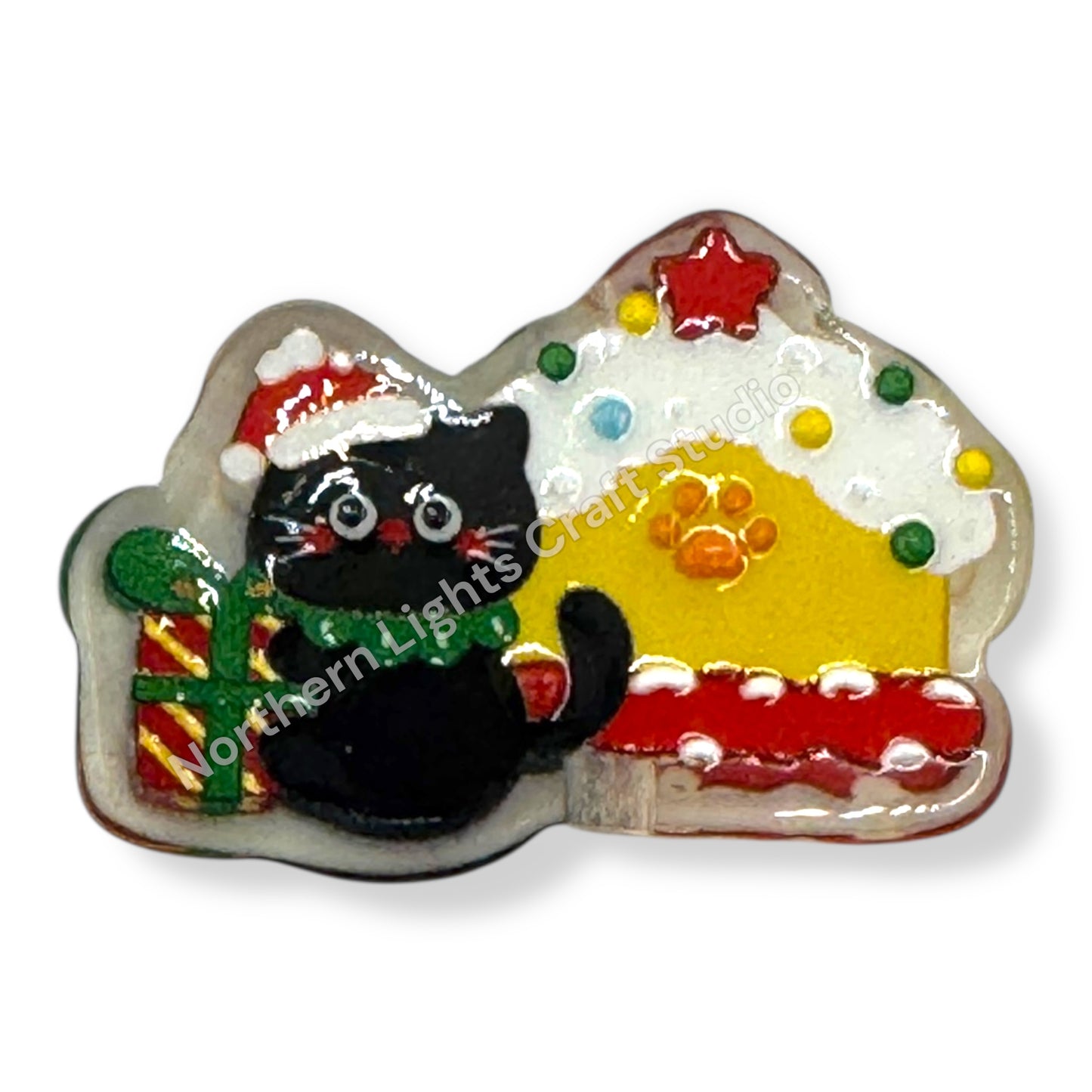 Acrylic Christmas Charm Beads, Two-Sided With Holes - 2pc.