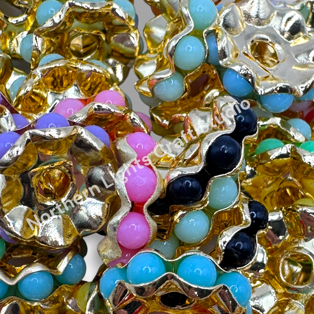 Metal Colorful Wavy 12mm Spacers - 30 pc. Mix