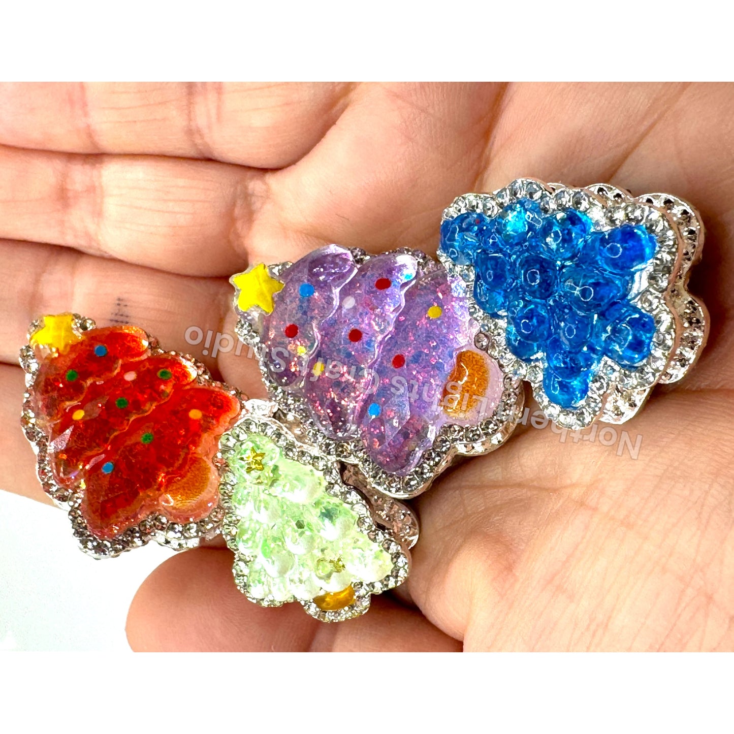 Metal Alloy Christmas Bling Beads - 1pc choose style