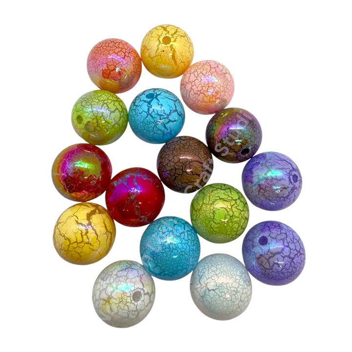 Crackle UV 20mm Acrylic Bead Mix - 10pc.