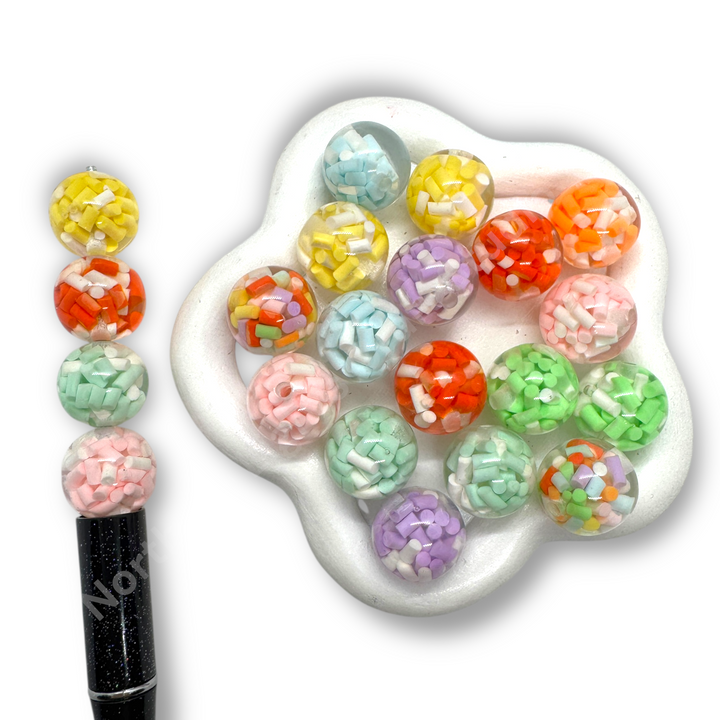 Luminous Sprinkle Confetti 16mm Luxury Resin Bead Mix - 10 pc.