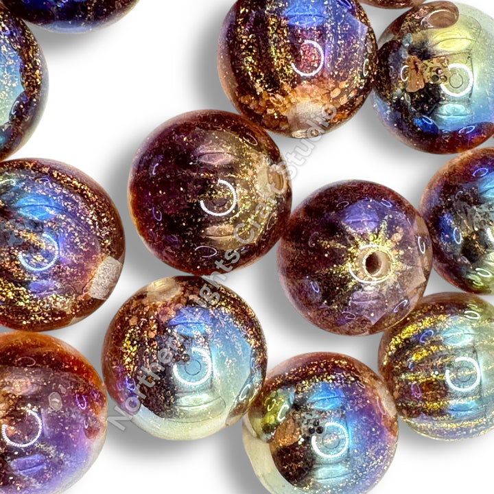 Starburst Premium Glitter Luminous 16mm Beads -10pc.