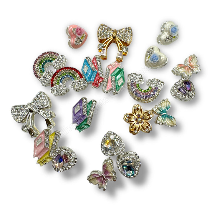 Metal Alloy Metal Beads - Books, Rainbows, Butterflies, Flowers, Bows, Heart Metal Beads - Read Description -Fits Pen