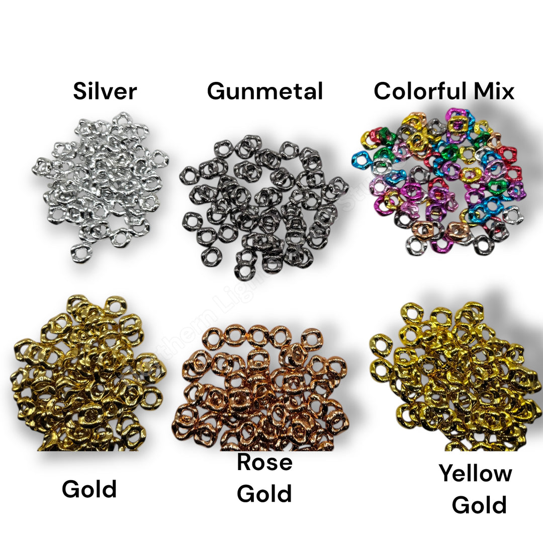 Metallic Finish Acrylic Wavy Spacer 16mm - Choose Color - 50 pcs