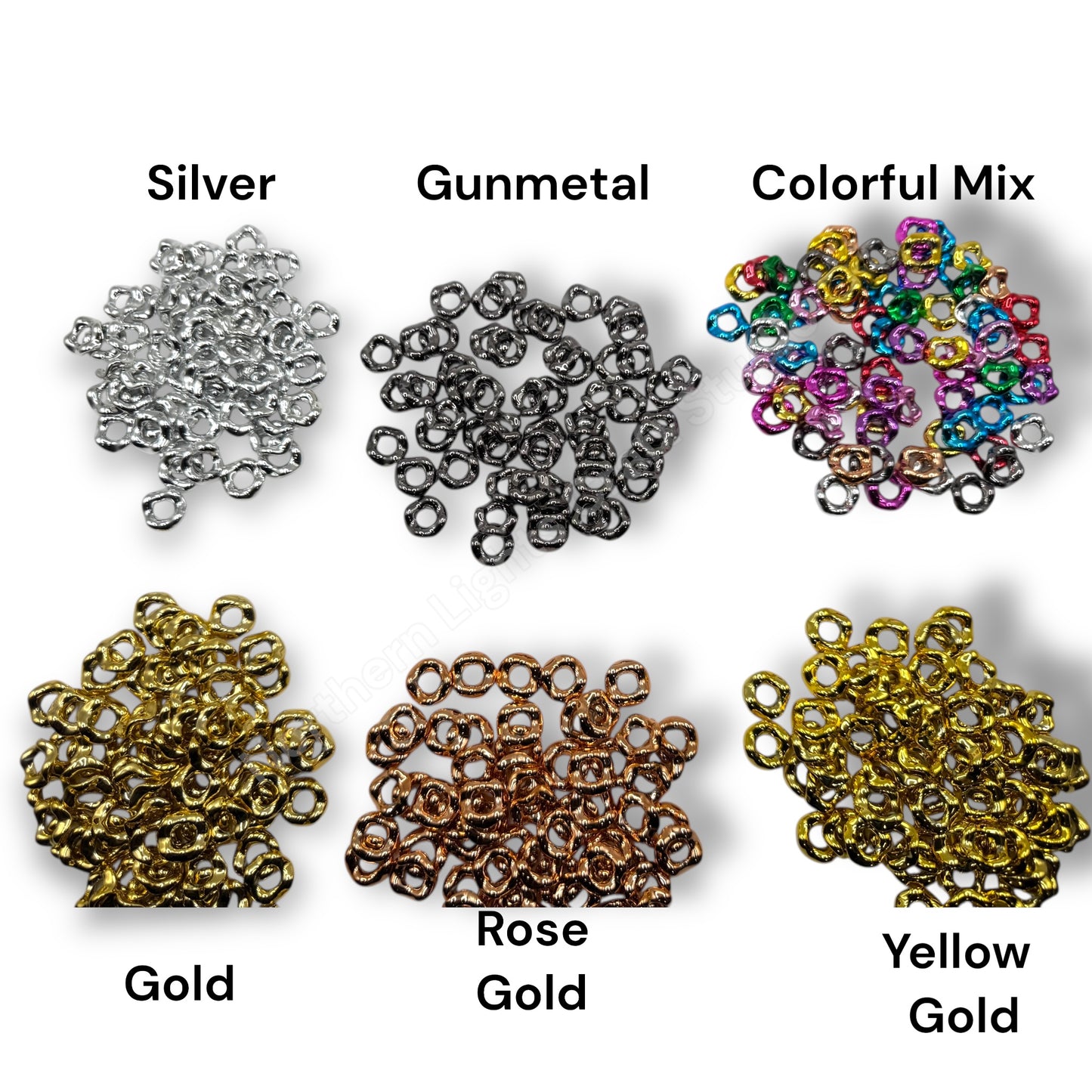 Metallic Finish Acrylic Wavy Spacer 16mm - Choose Color - 50 pcs