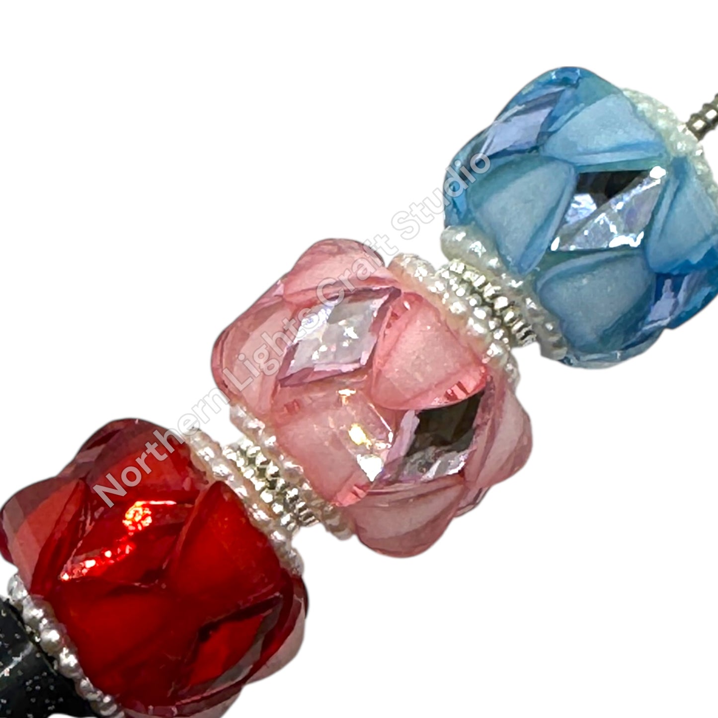 Diamond Accent Heart Beads - 1pc.