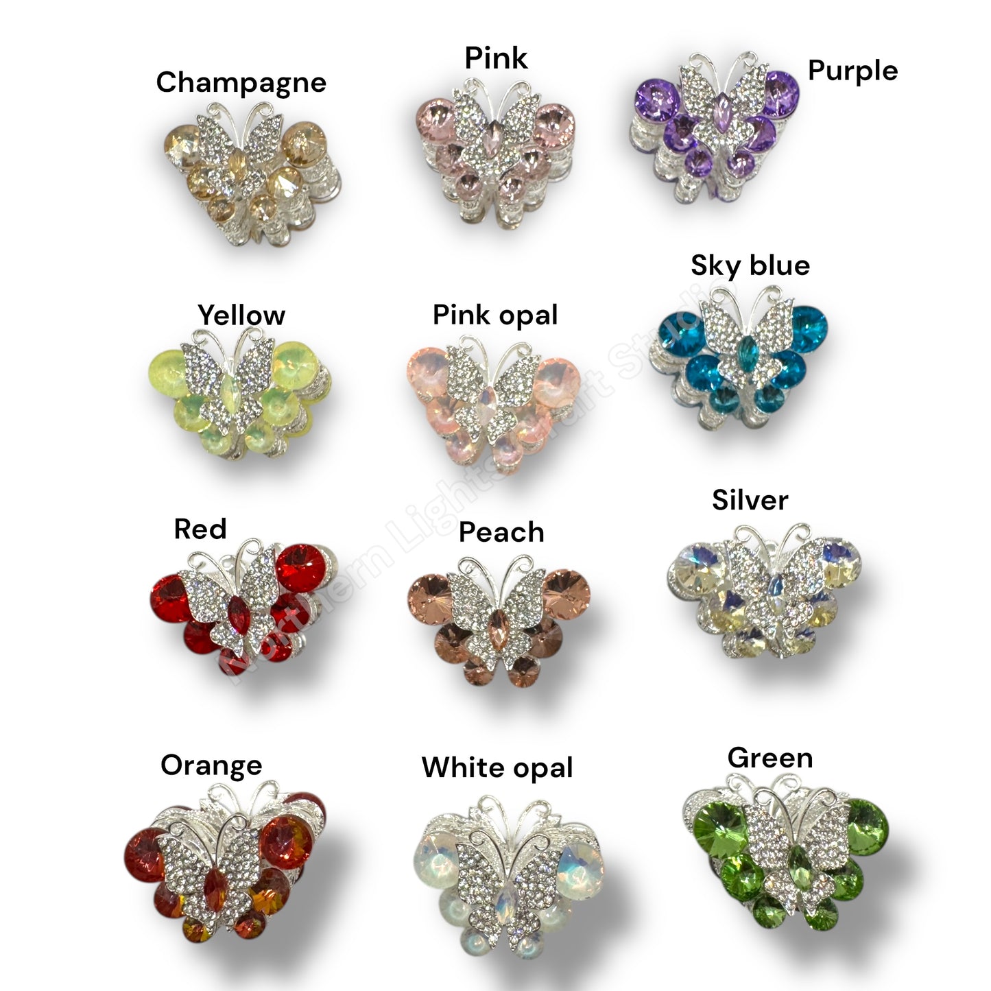 Metal Alloy Large Crystal Butterfly Bead -1pc.