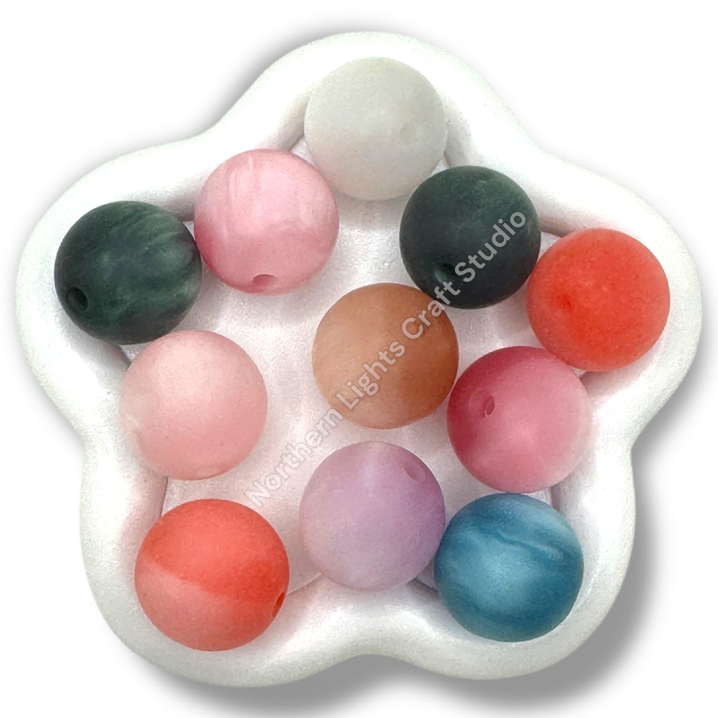 Frosted Cat Eye Glitter 20mm Beads -10pc.