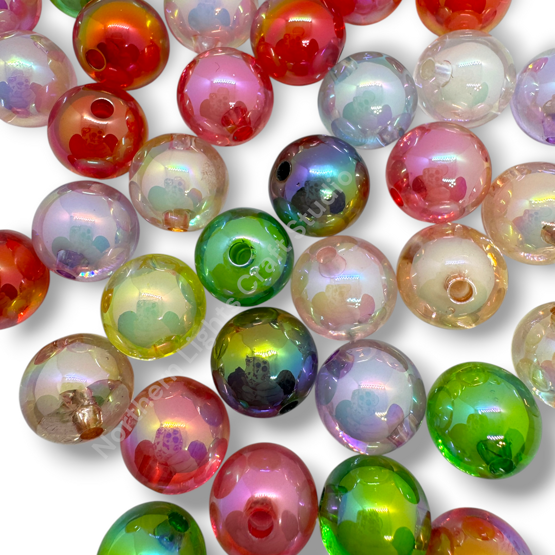 Double Layer UV 16mm Acrylic Premium Beads -20pc. Mix