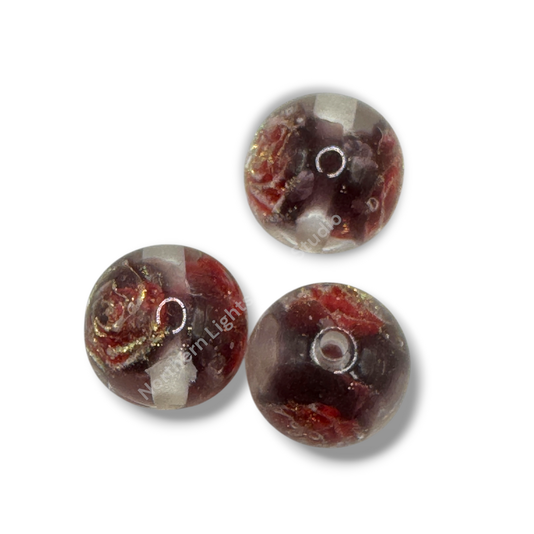 Glitter Rose Luxury Resin 16mm Beads - 20pc. - Choose Color