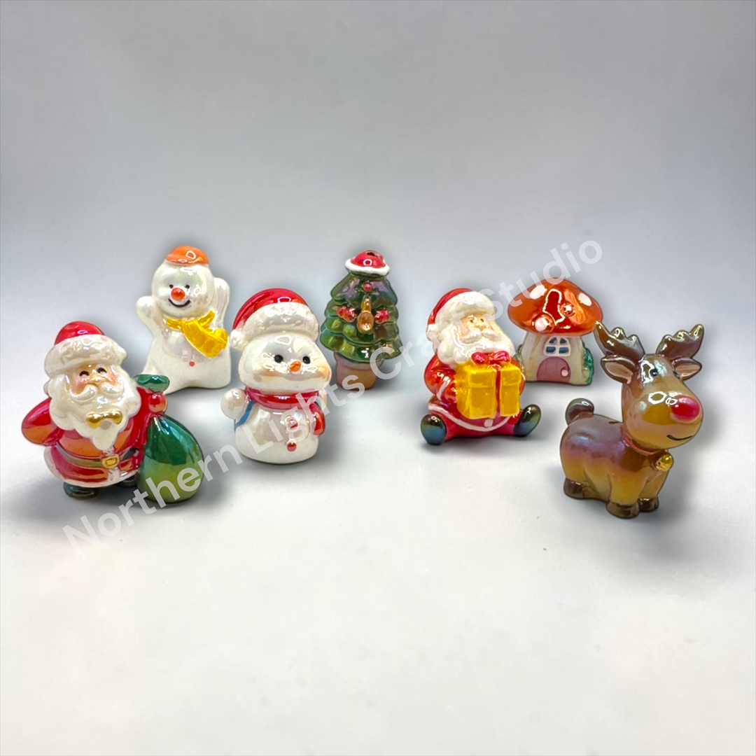 Christmas UV Figure Beads -5pc. Mix