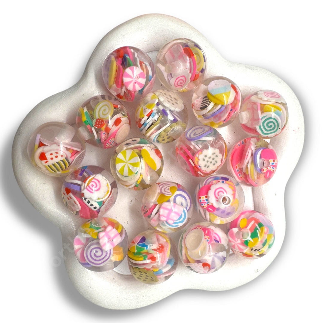 Candty Confetti "Snowglobe" Luxury 16mm Bead Mix - 10 pc.