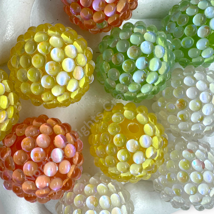 Glass Bubble 20mm Acrylic Base Beads - 10pc.