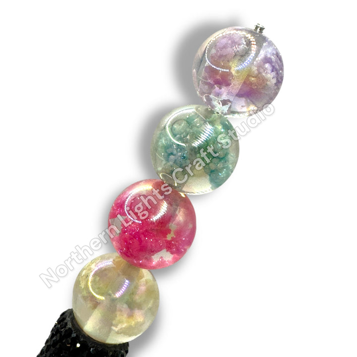 Glitter Cloud UV Coated Premium Resin Luminous 16mm Beads