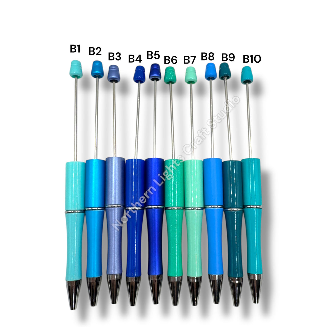 Plastic Beadable Pens Variety or Solid Colors - 10 pc. packs