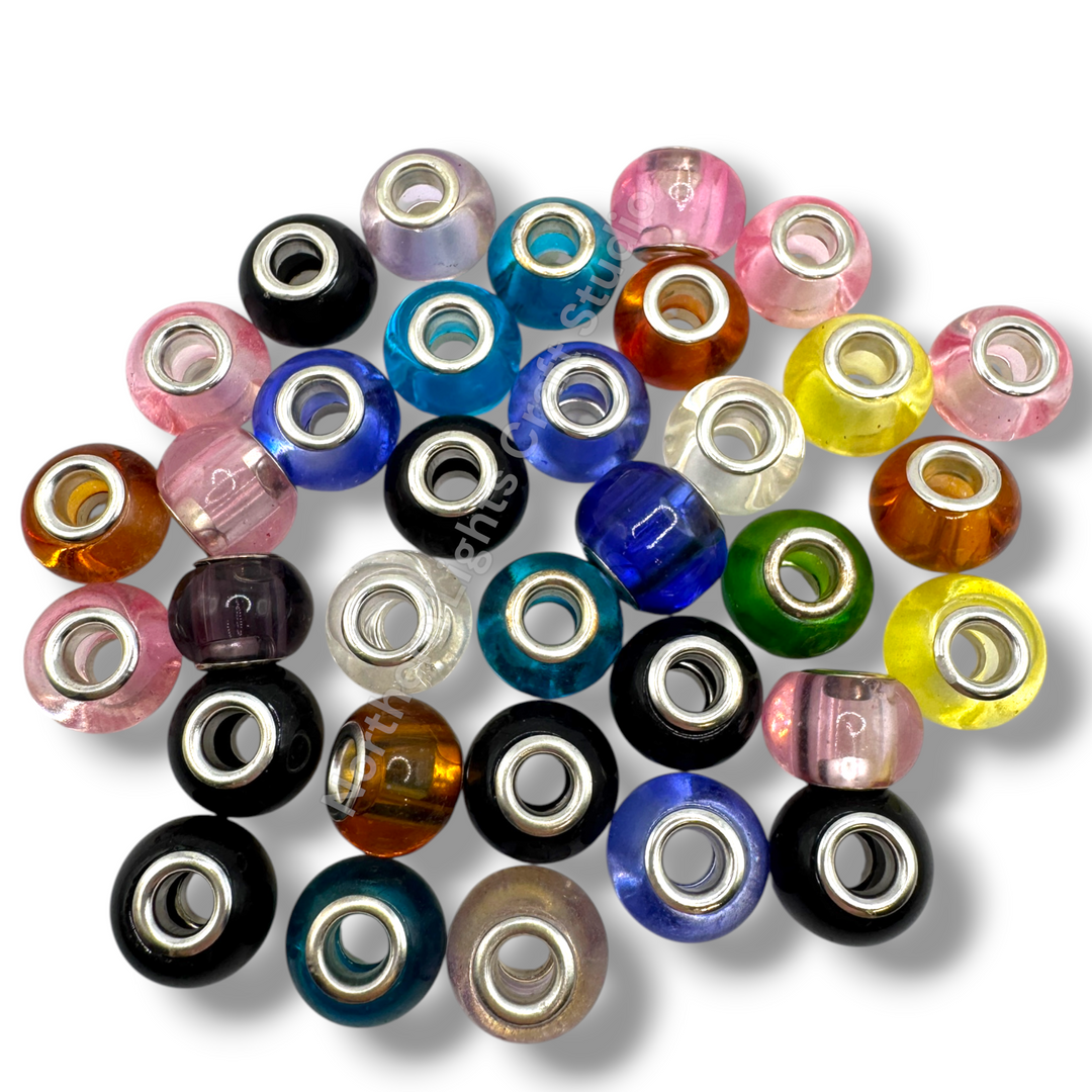 Glass Wheel Spacer 14mm Beads -25pc. Mix