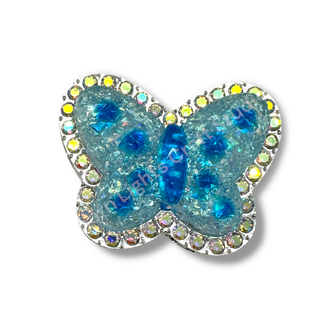 Metal Alloy Jelly Glitter Butterfly - 1pc.
