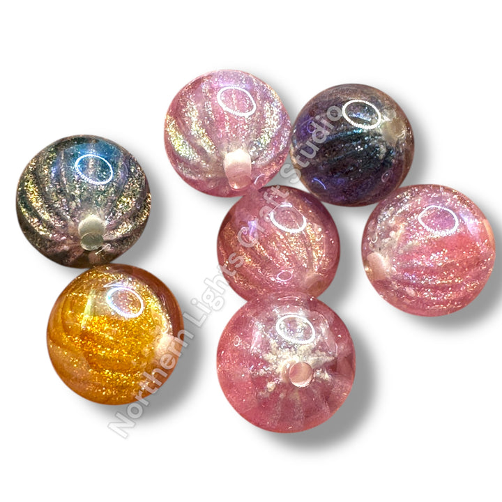 Starburst Premium Glitter Luminous 16mm Beads -10pc.