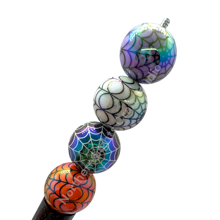 Spider Web  UV Printed 16mm Acrylic Bead Mix - 20pc. Mix