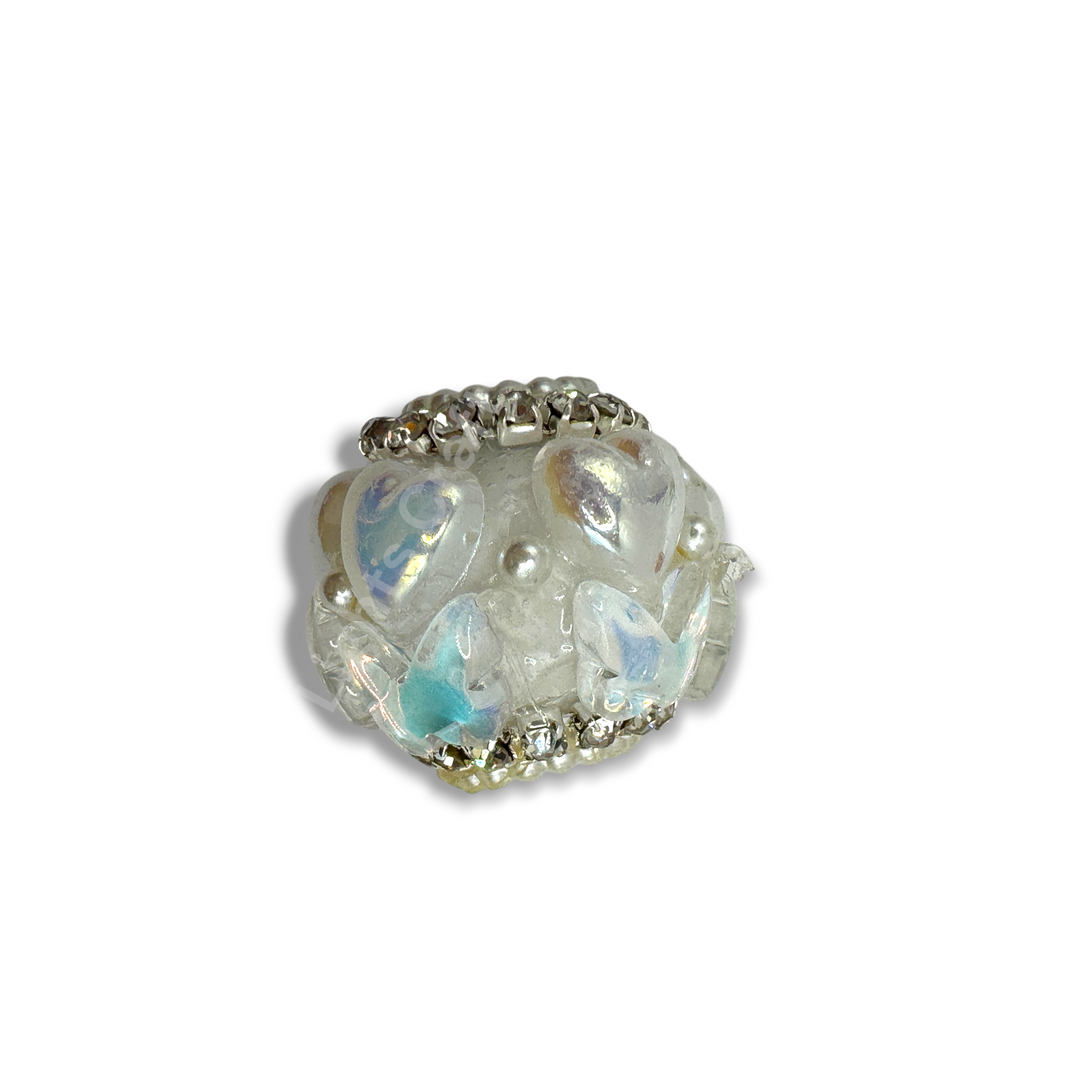 Butterfly Shiny Heart Fancy Bead -3pc.