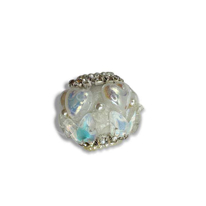 Butterfly Shiny Heart Fancy Bead -3pc.