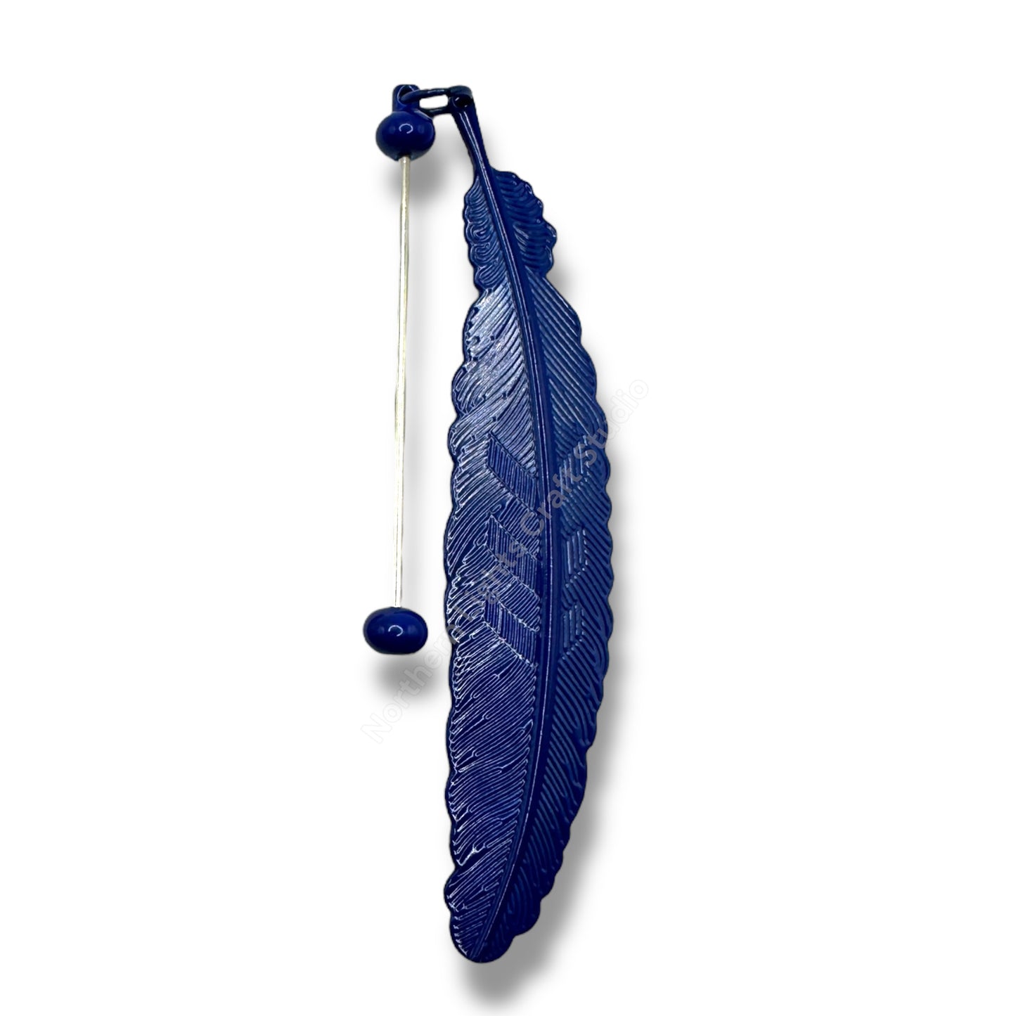 Feather Shaped Beadable Metal Bookmarks