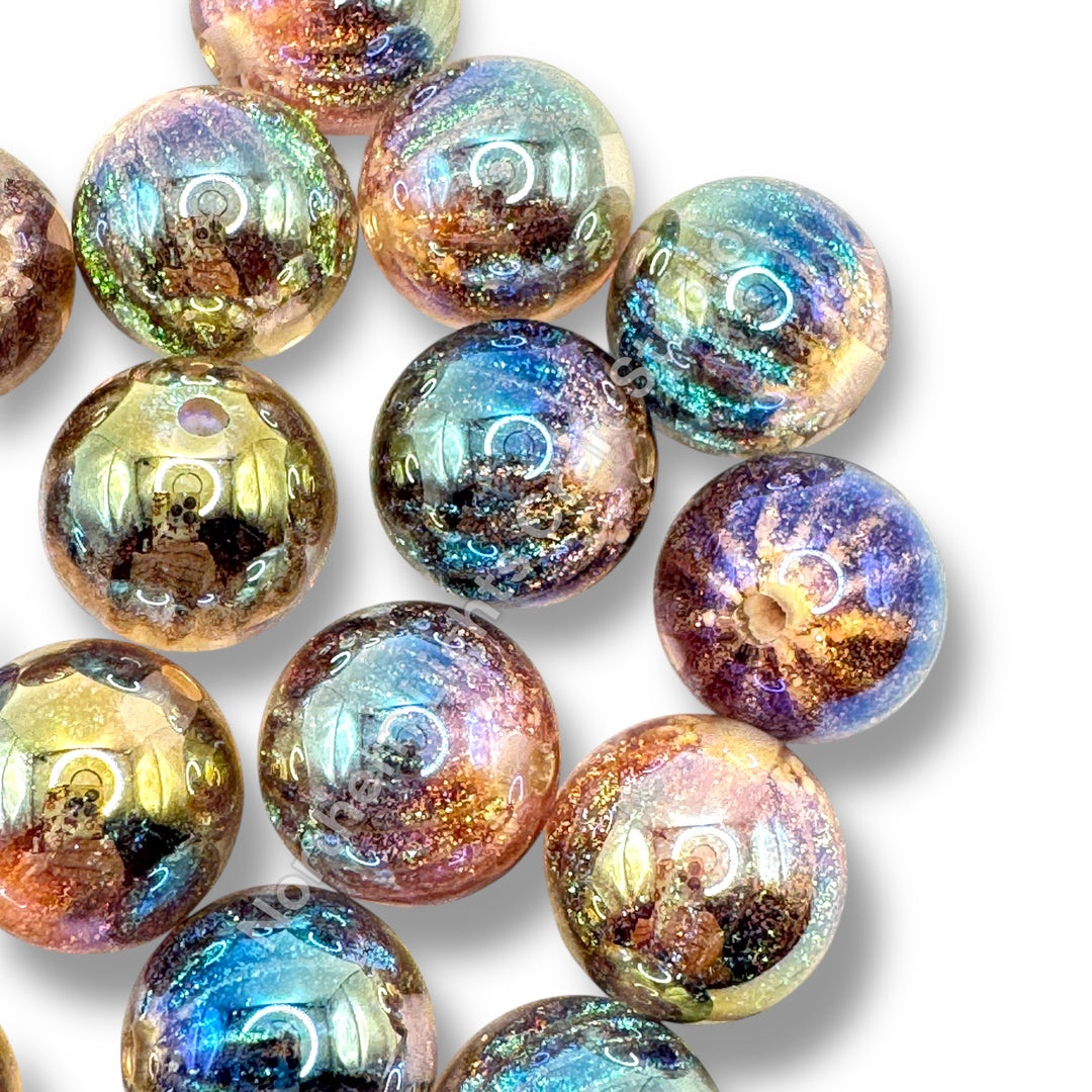 Starburst Premium Glitter Luminous 16mm Beads -10pc.