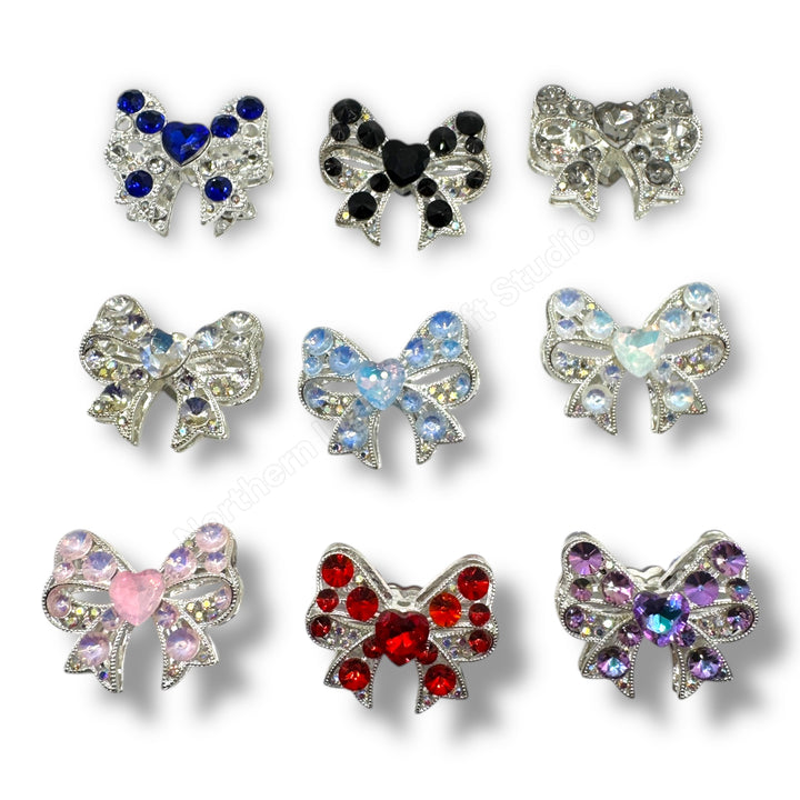 Metal Alloy Bow with Heart Knot - 1pc.