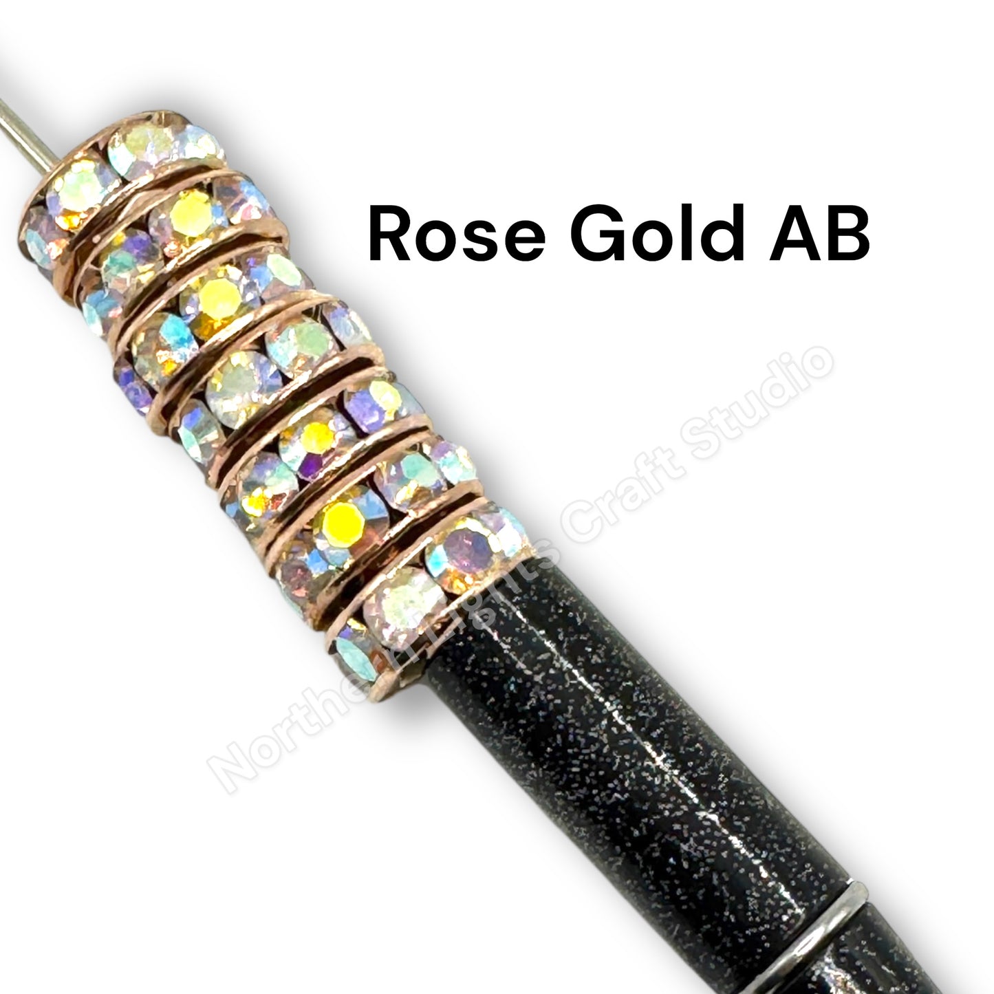 15mm Large Hole Rhinestone Spacers - 10 pc.